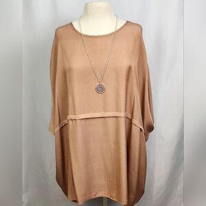 EMERY ROSE Camel Color Oversized Blouse Size 0XL NWOT